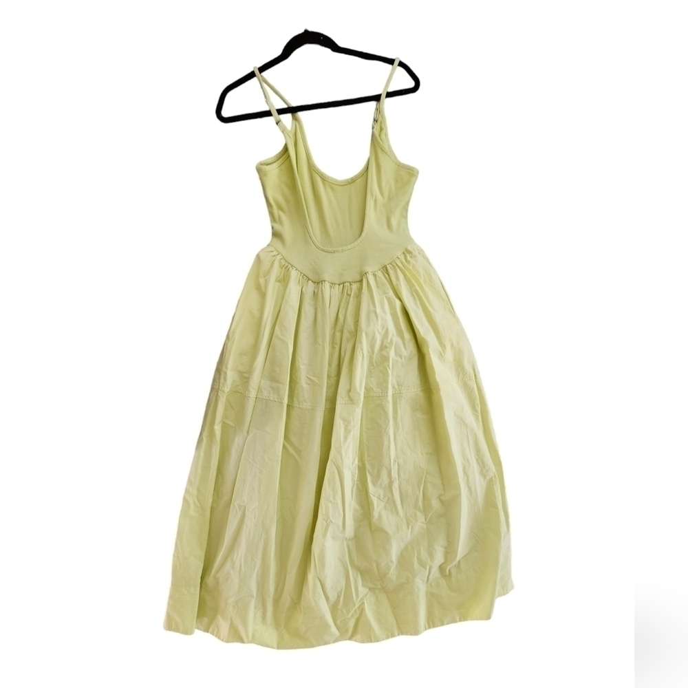 Free People Dylan Midi Dress in lighting bolt green- missing tag NWOT - Picture 4 of 7